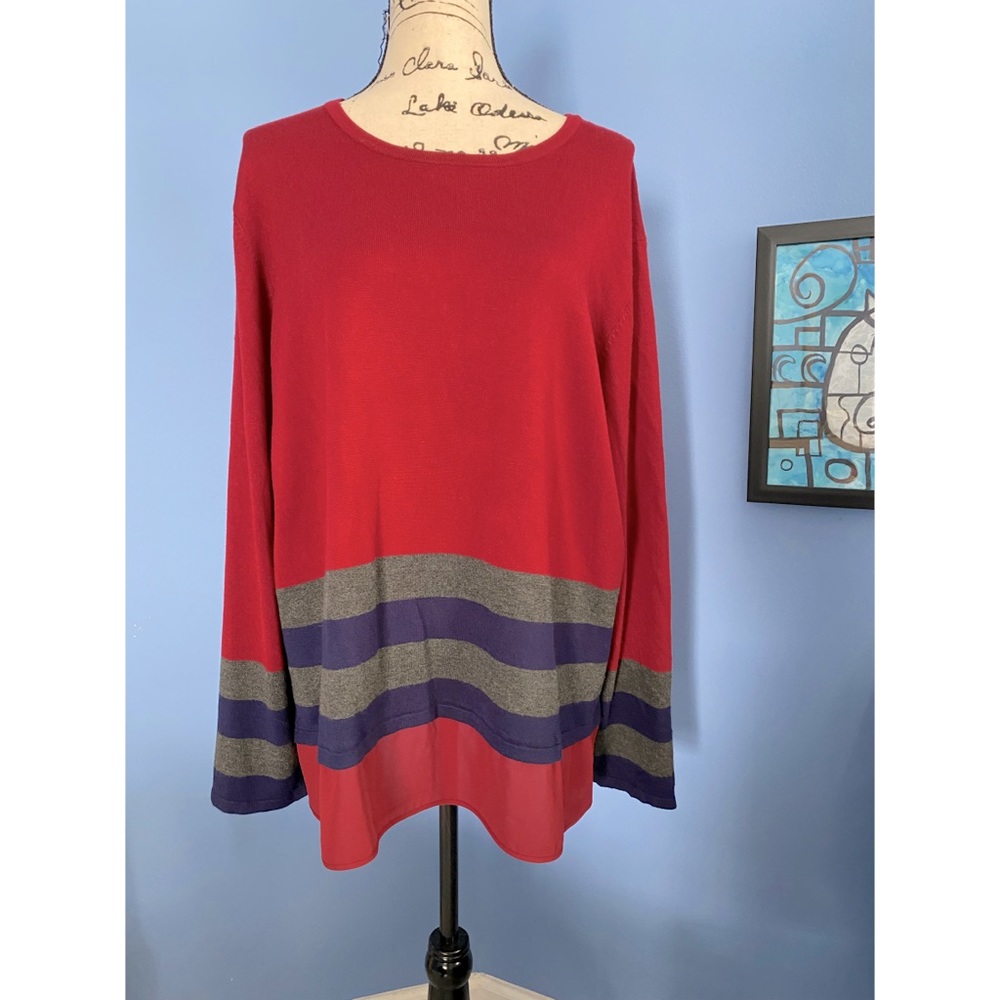 Layered look lightweight sweater 3X NWTS